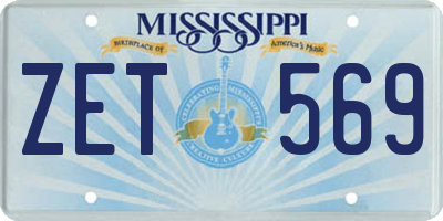 MS license plate ZET569