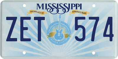 MS license plate ZET574