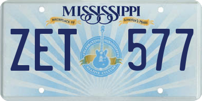 MS license plate ZET577