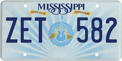 MS license plate ZET582