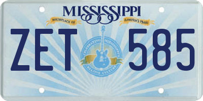 MS license plate ZET585