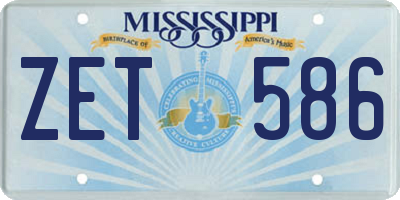 MS license plate ZET586