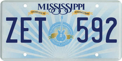 MS license plate ZET592