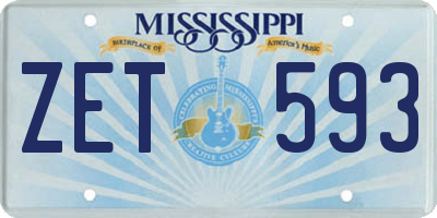 MS license plate ZET593