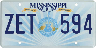 MS license plate ZET594