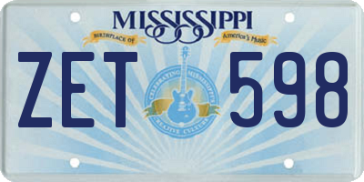 MS license plate ZET598