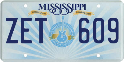 MS license plate ZET609