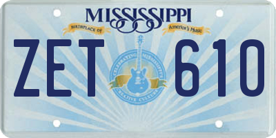MS license plate ZET610