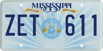 MS license plate ZET611