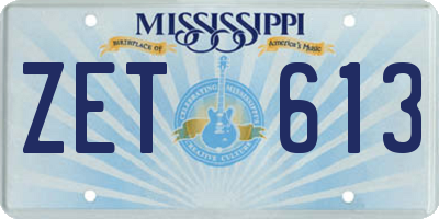 MS license plate ZET613