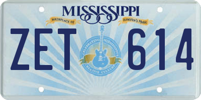 MS license plate ZET614