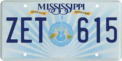 MS license plate ZET615