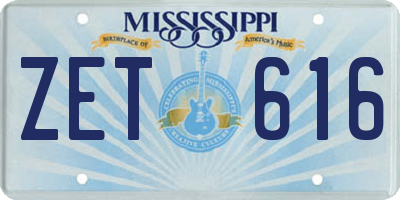 MS license plate ZET616