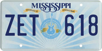 MS license plate ZET618