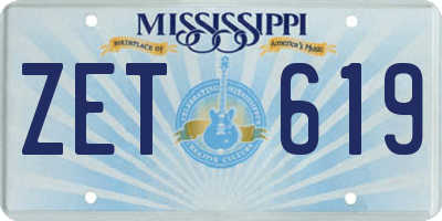 MS license plate ZET619
