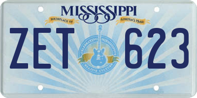 MS license plate ZET623
