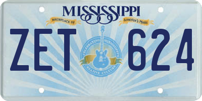 MS license plate ZET624