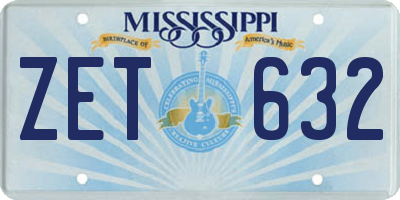 MS license plate ZET632