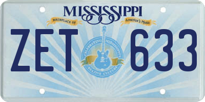 MS license plate ZET633