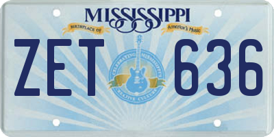 MS license plate ZET636