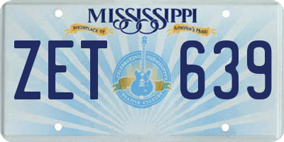 MS license plate ZET639