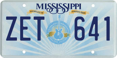 MS license plate ZET641