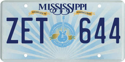 MS license plate ZET644