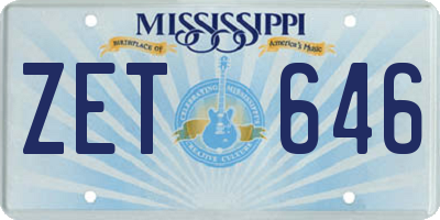 MS license plate ZET646
