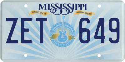 MS license plate ZET649