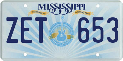 MS license plate ZET653
