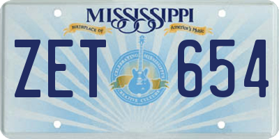 MS license plate ZET654
