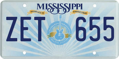 MS license plate ZET655