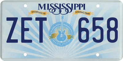 MS license plate ZET658
