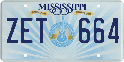 MS license plate ZET664