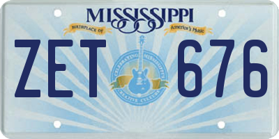 MS license plate ZET676