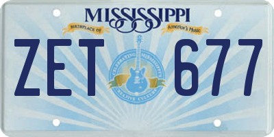 MS license plate ZET677