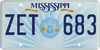MS license plate ZET683