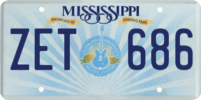 MS license plate ZET686