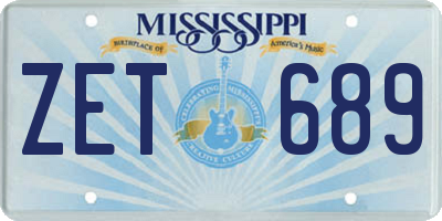 MS license plate ZET689