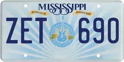 MS license plate ZET690