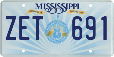 MS license plate ZET691