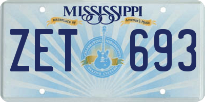 MS license plate ZET693