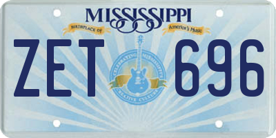 MS license plate ZET696