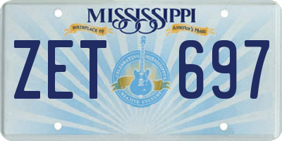 MS license plate ZET697