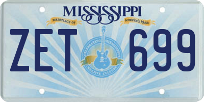 MS license plate ZET699
