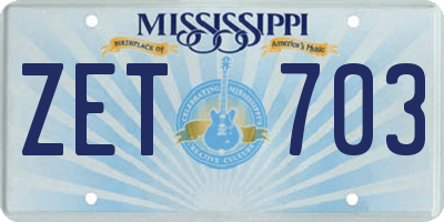 MS license plate ZET703