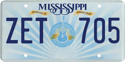 MS license plate ZET705