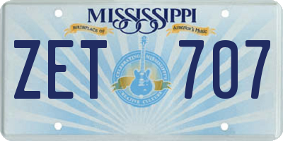 MS license plate ZET707