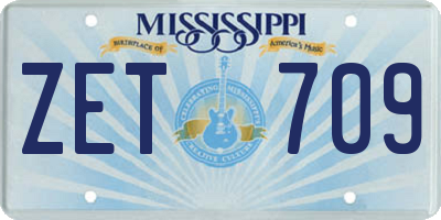 MS license plate ZET709