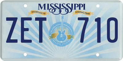 MS license plate ZET710